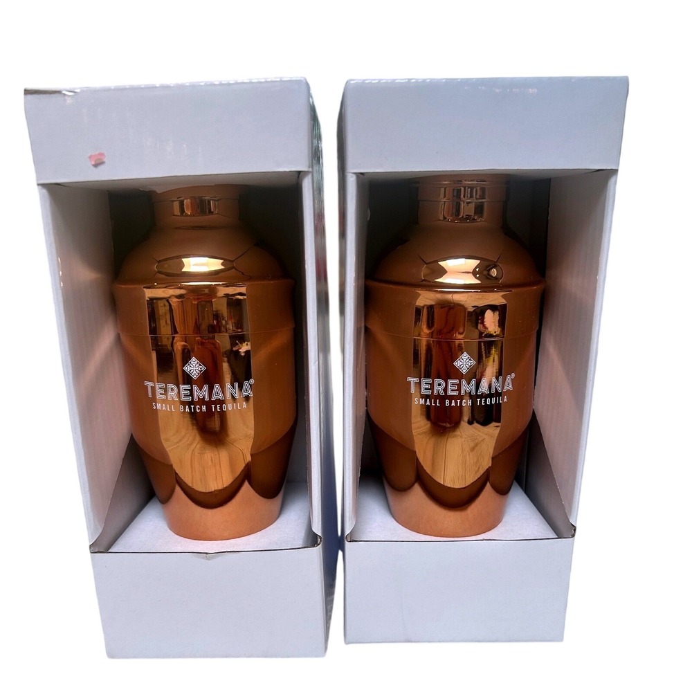 Set of 2Teremana Tequila Copper Cocktail Shakers Small Batch Branded Barware New